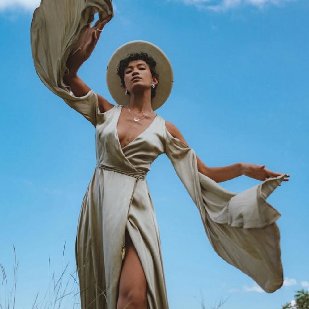 Goddess sacred dress in sage green by AYA Sacred Wear